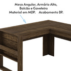 Escritório Completo Com Mesa Angular Armário Alto Balcão E Ga