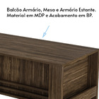 Escritório Completo Com Mesa Armário Alto E Balcão Moon Mdp N
