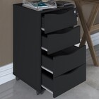 Escritório Completo Com Rodízio 4 Gavetas Com Chave  Preto -