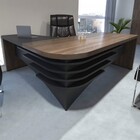 Escritório Completo Diretor 2 Gavetas Charuto/preto - Artany