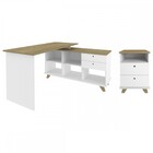 Escritório Completo Gold 4 Gavetas Olmo/branco - Artany Móveis