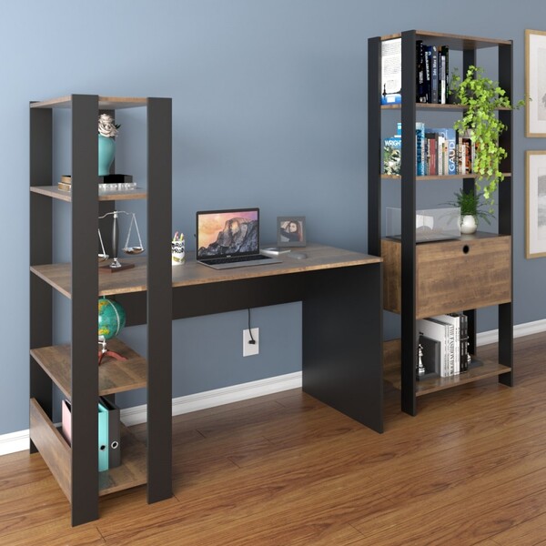 Escritório Completo Match 1 Porta Basculante 6 Prateleiras Pi