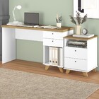 Escritório Completo Sky 4 Gavetas Olmo/branco - Artany Móveis