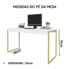 Escrivaninha 1,50cm Para Escritório Estilo Industrial Mesa Ho