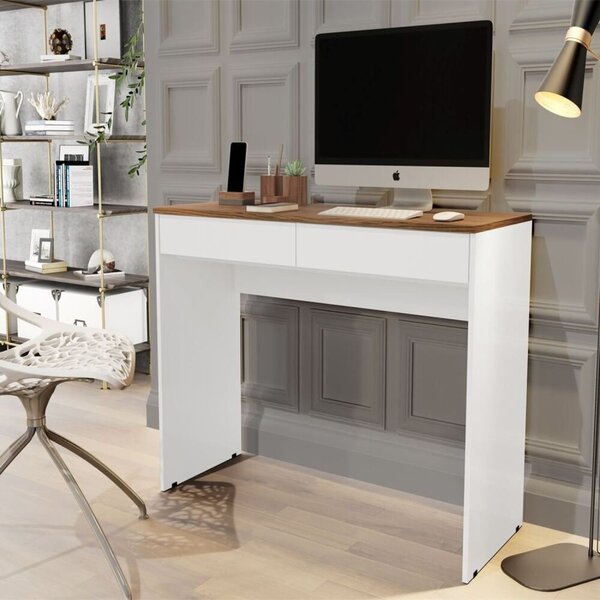 Escrivaninha 100cm 2 Gavetas Home Office Mania De Móveis Bran