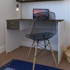 Escrivaninha 100cmx47cm 15mm Branca/ameixa Negra