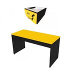 Escrivaninha 100cmx47cm 2 Gavetas 100cm Preto E Amarela Preto