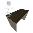 Escrivaninha 100cmx47cm Com Caixa De Tomada 100cm Branco E Am