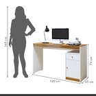 Escrivaninha 100% Madrid 1 Porta 120cm Branco E Naturalle Bra