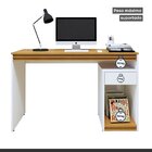 Escrivaninha 100% Madrid 1 Porta 120cm Branco E Naturalle Bra