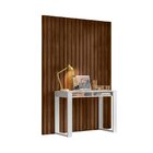 Escrivaninha 104,5cm Com Painel Ripado E 2 Nichos Office Hous