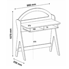 Escrivaninha 107x90x53cm Carvalho com Menta Madeira Ceci Artely