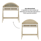 Escrivaninha 107x90x53cm Naturale com Branco Madeira Ceci Artely