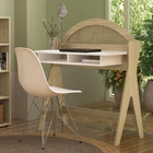 Escrivaninha 107x90x53cm Naturale com Branco Madeira Ceci Artely