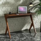 Escrivaninha 108,5cm Madeira Maciça Tampo Com Divisória Inter