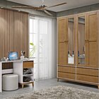 Escrivaninha 110cm 1 Gaveta 2 Nichos Off White/freijó