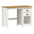 Escrivaninha 110cm Madeira Maciça 2 Gavetas Topazio  Branco/f