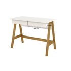 Escrivaninha 110cm Pés Em Madeira Maciça Old  Branco/amêndoa