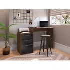 Escrivaninha 118cm 1 Porta 2 Gavetas Est110  Preto/madeirado