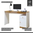 Escrivaninha 120cm 1 Porta 1 Gaveta 100% Mdf Madrid Branco/na