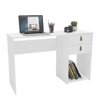 Escrivaninha 120cm 2 Gavetas Filadélfia Espresso Móveis Branco