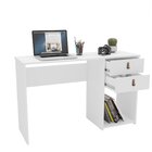 Escrivaninha 120cm 2 Gavetas Filadélfia Espresso Móveis Branco