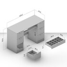 Escrivaninha 120cm 7 Gavetas Florence Yescasa Branco