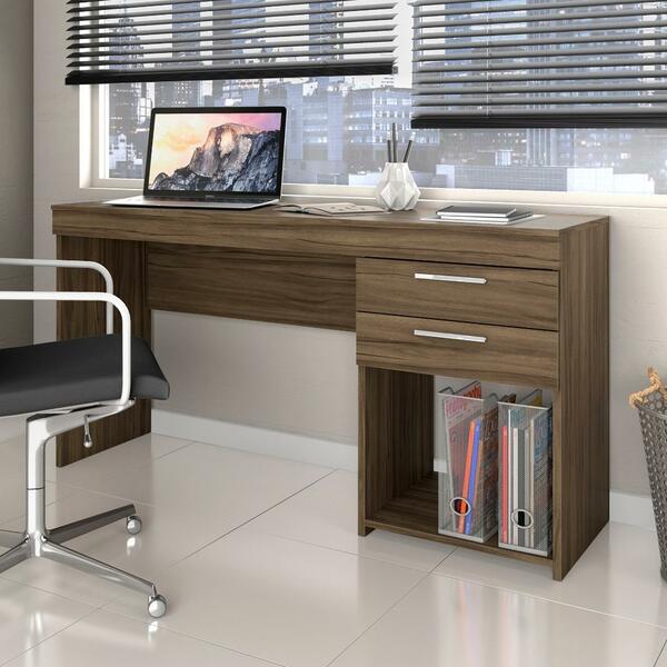 Escrivaninha 121cm 2 Gavetas Espanha Notável Nogal