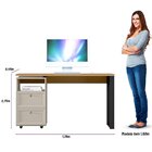 Escrivaninha 136cm 2 Gavetas 1 Nicho Design Linea Brasil