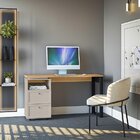 Escrivaninha 136cm 2 Gavetas 1 Nicho Design Linea Brasil