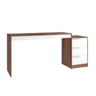 Escrivaninha 177cm 3 Gavetas Mdp Brv Móveis Castanho/branco