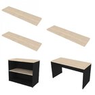 Escrivaninha 190cm Com Nichos E 3 Prateleiras  Preto/geneve