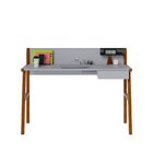 Escrivaninha 1 Gaveta 127cm Com Passa Fio Job  Cinza