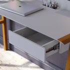 Escrivaninha 1 Gaveta 127cm Com Passa Fio Job  Cinza