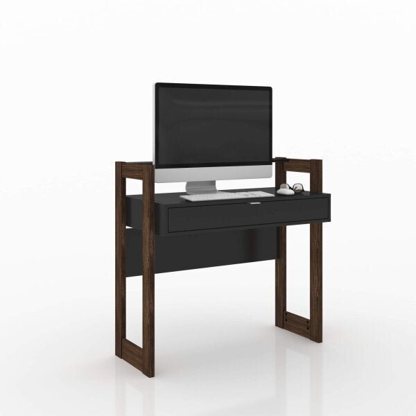 Escrivaninha 1 Gaveta Az1007 Tecno Mobili Preto/nogal