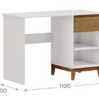 Escrivaninha 1 Gaveta Prata Off White/freijó