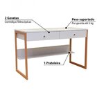 Escrivaninha 2 Gavetas Branca Firenze Divicar Branca Com Natu