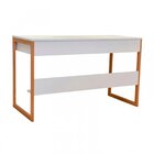 Escrivaninha 2 Gavetas Branca Firenze Divicar Branca Com Natu