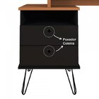 Escrivaninha 2 Gavetas Com Gaveteiro New  Freijó/preto