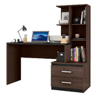 Escrivaninha 2 Gavetas Com Prateleiras Poli Cor Nogueira Poli