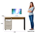 Escrivaninha 2 Gavetas Design 1.2 Pé Em Mdf Linea Brasil