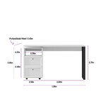 Escrivaninha 2 Gavetas Design 1.4 Pé Em Mdf Linea Brasil