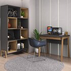 Escrivaninha 2 Gavetas E 1 Estante 8 Nichos Veneza Espresso M