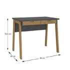 Escrivaninha 2 Gavetas E 1 Estante 8 Nichos Veneza Espresso M