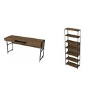 Escrivaninha 2 Gavetas E 1 Estante Steel Quadra Industrial Ar