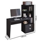 Escrivaninha 2 Gavetas E Prateleira Dubai Ciello Móveis Chumbo