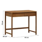 Escrivaninha 2 Gavetas Madeira Maciça Modena Amêndoa