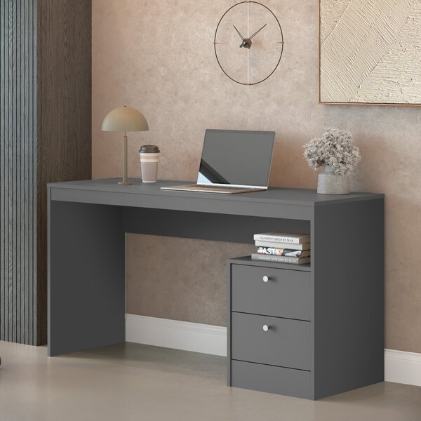 Escrivaninha 2 Gavetas Retangular 135cm 100% Em Mdf Funzional