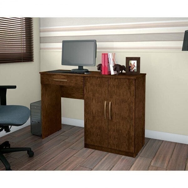 Escrivaninha 2 Portas 1 Gaveta Link Benetil Móveis Avela Ipê