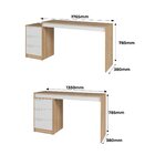 Escrivaninha 3 Gavetas 176,5cm Lamina Mel/branco